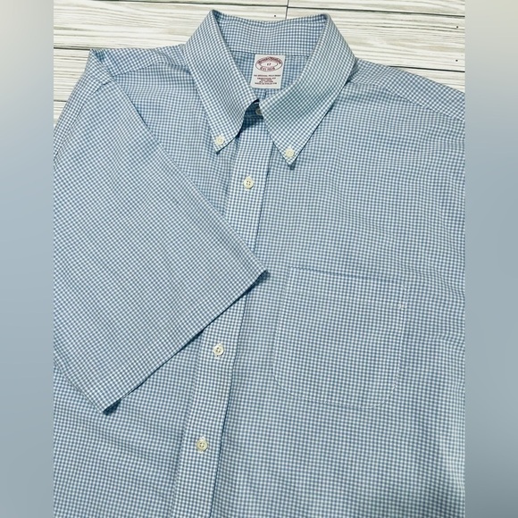 BROOKS BROTHERS‎ Men’s Short Sleeve Button Down Traditional Fit Shirt Neck 17 - Picture 7 of 9